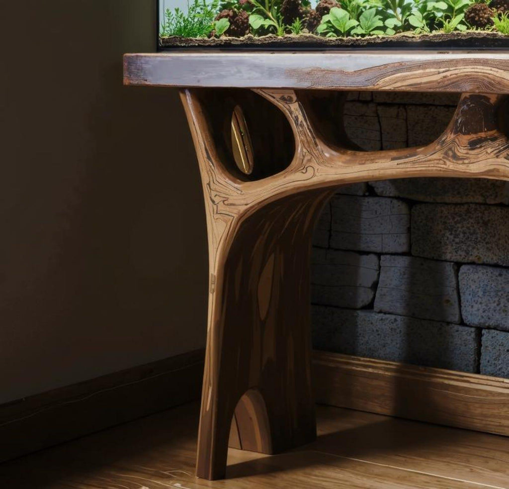 Handmade Coffee Table With Built-in Aquarium Design