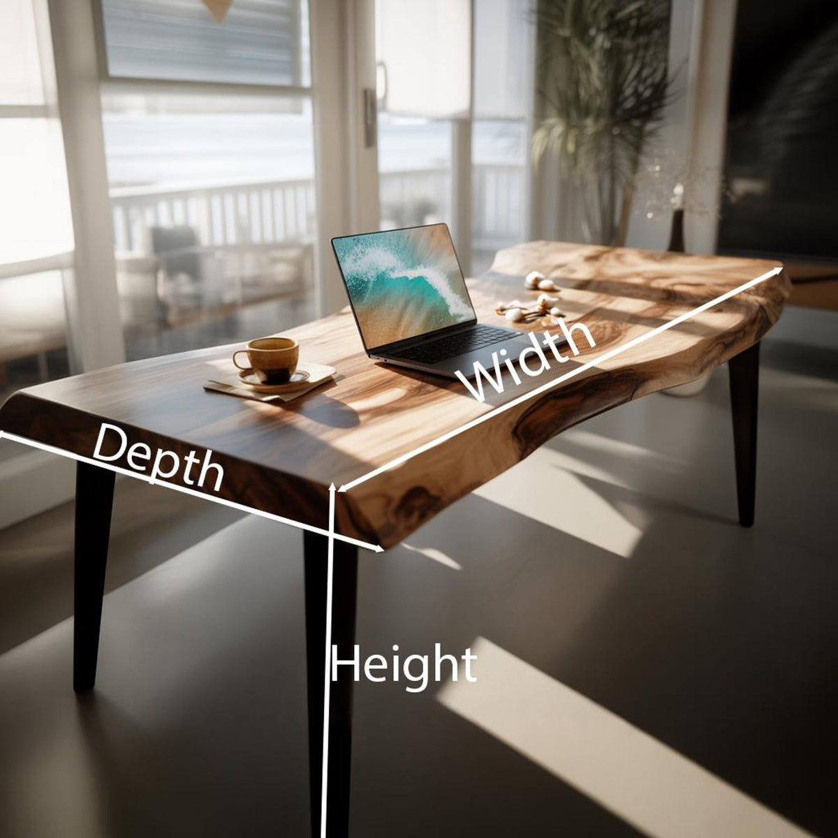 Modern Live Edge Desk For Home Office Placement