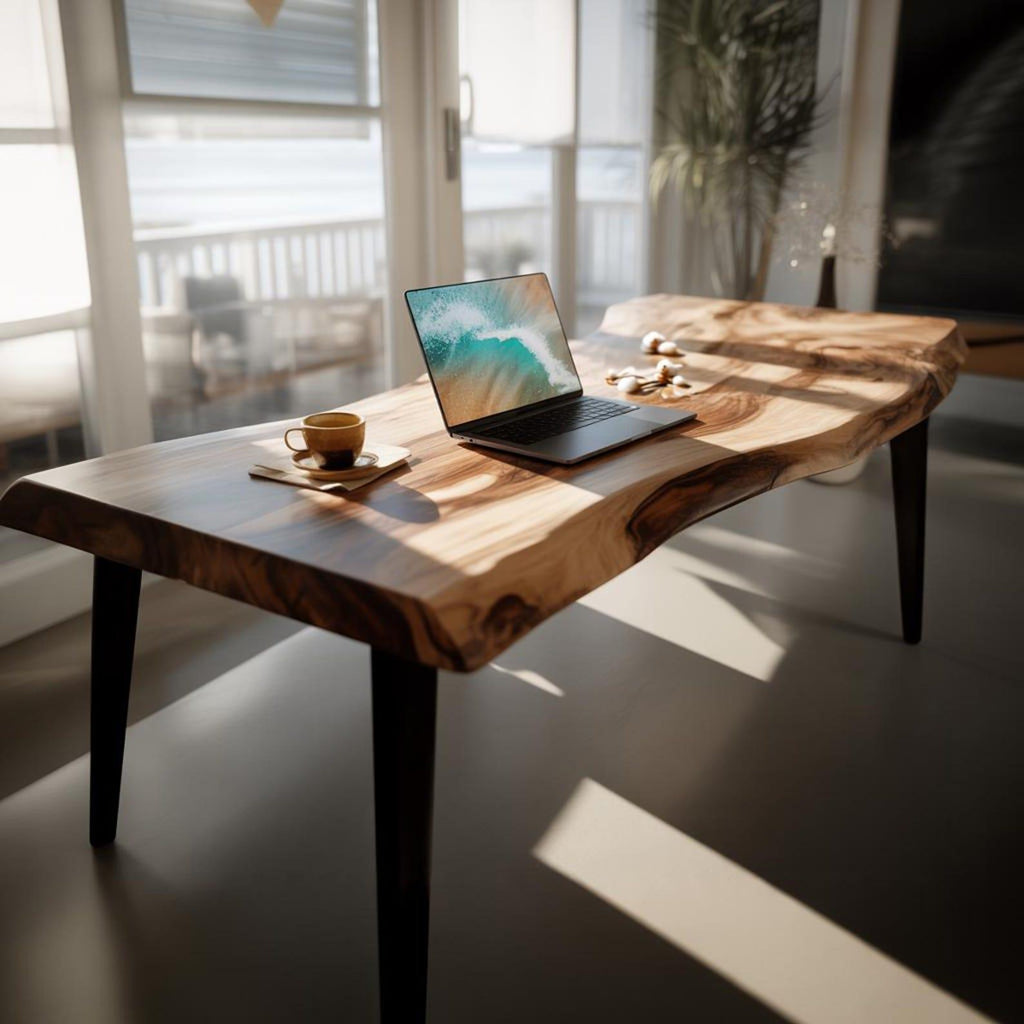 Modern Live Edge Desk For Home Office Placement