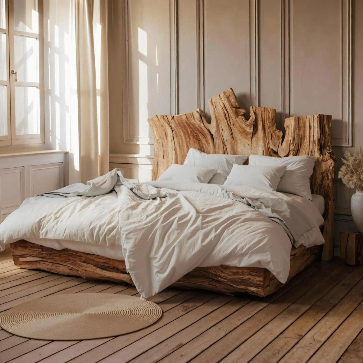 Rustic Live Edge Bed Frame For Master Bedroom SITHWO003