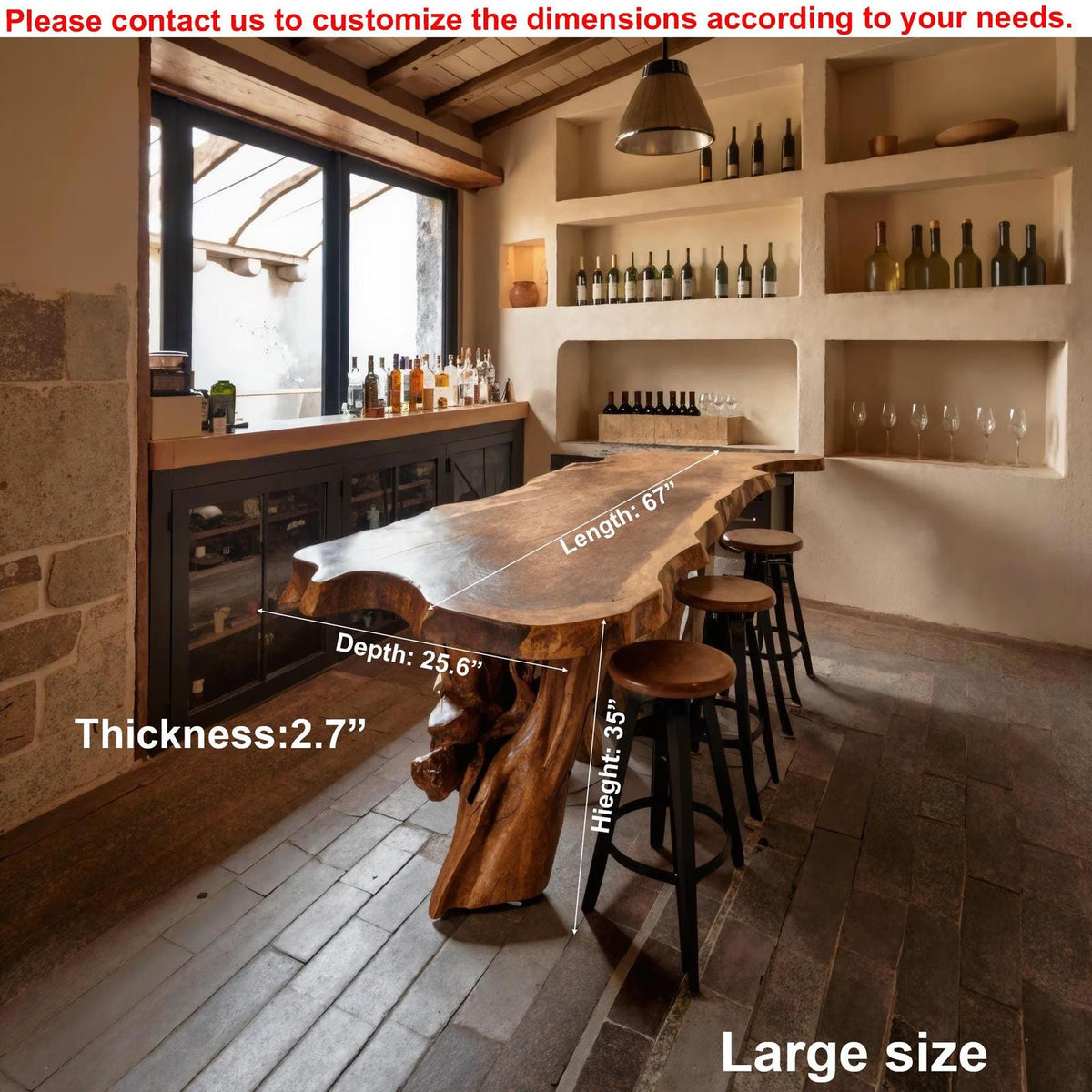 Rustic Live Edge Kitchen Island Table For Cozy Dining And Bar Gathering
