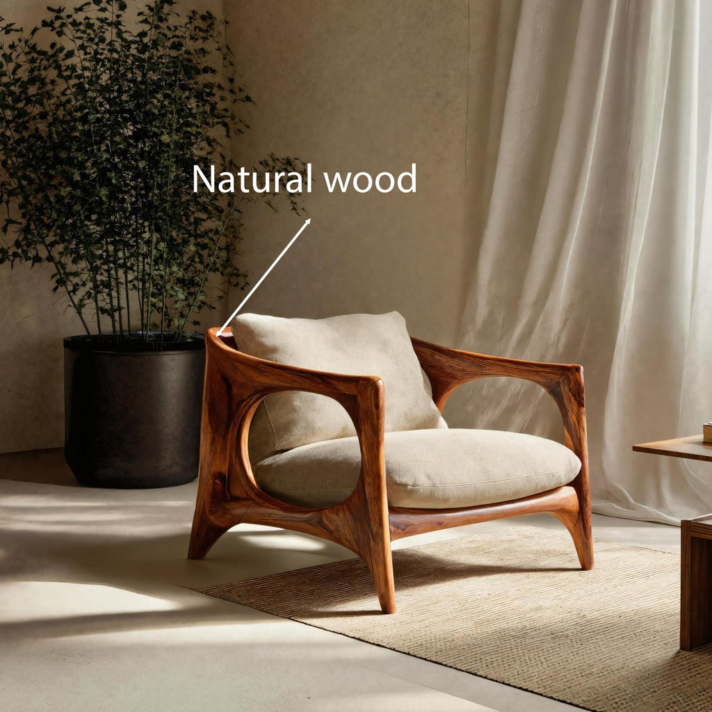 Modern Lounge Chair With Carved Frame For Living Room RTTHTTACC005