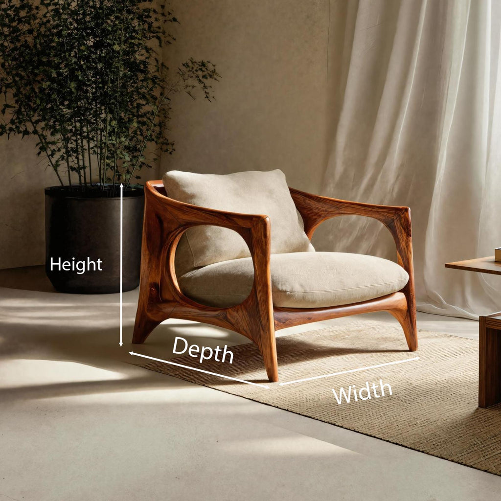 Modern Lounge Chair With Carved Frame For Living Room RTTHTTACC005