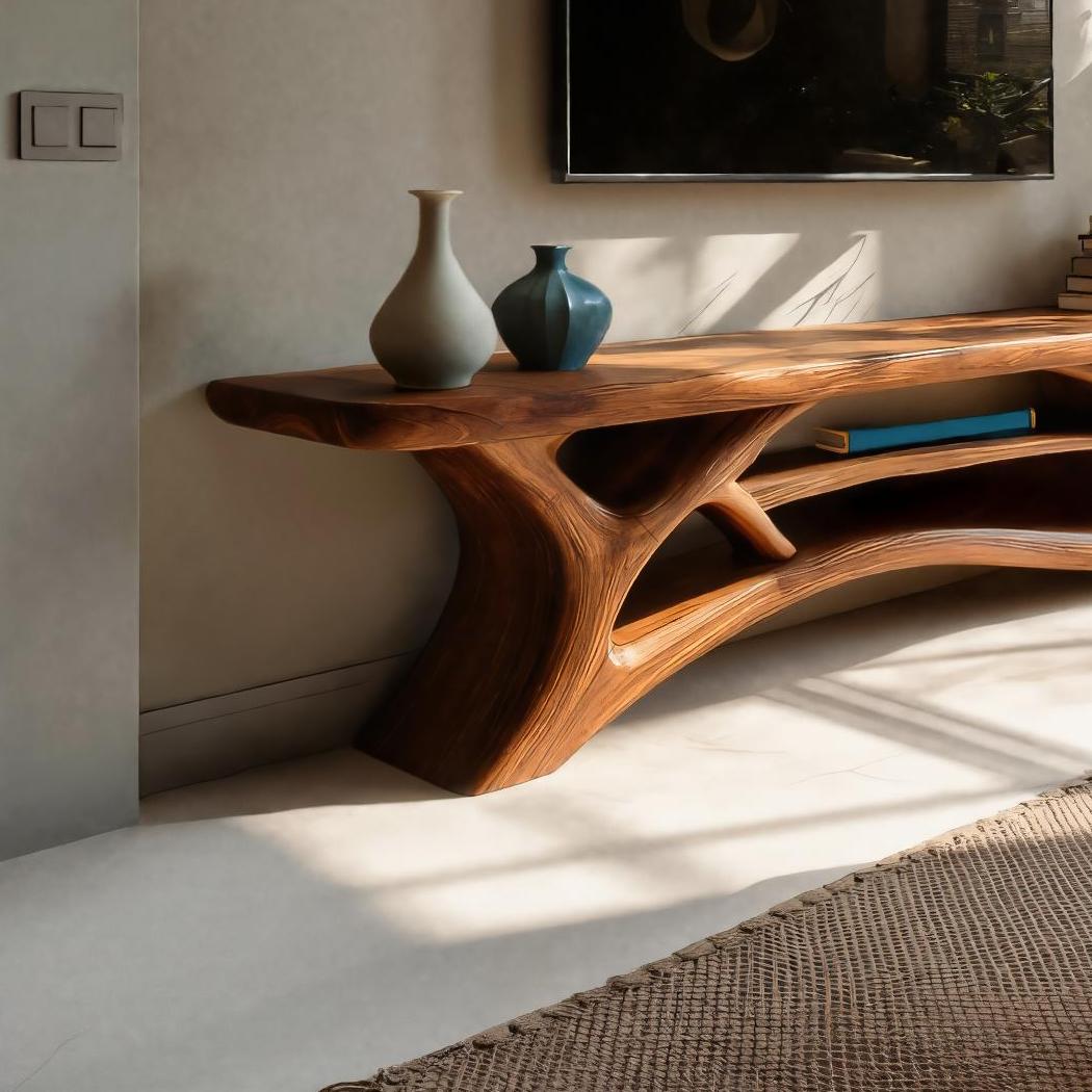 Modern TV Shelf Multi-tiered Design For Living Decor