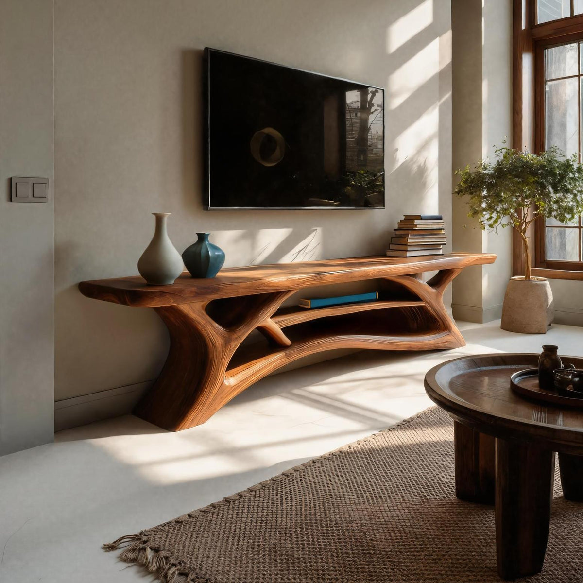 Modern TV Shelf Multi-tiered Design For Living Decor