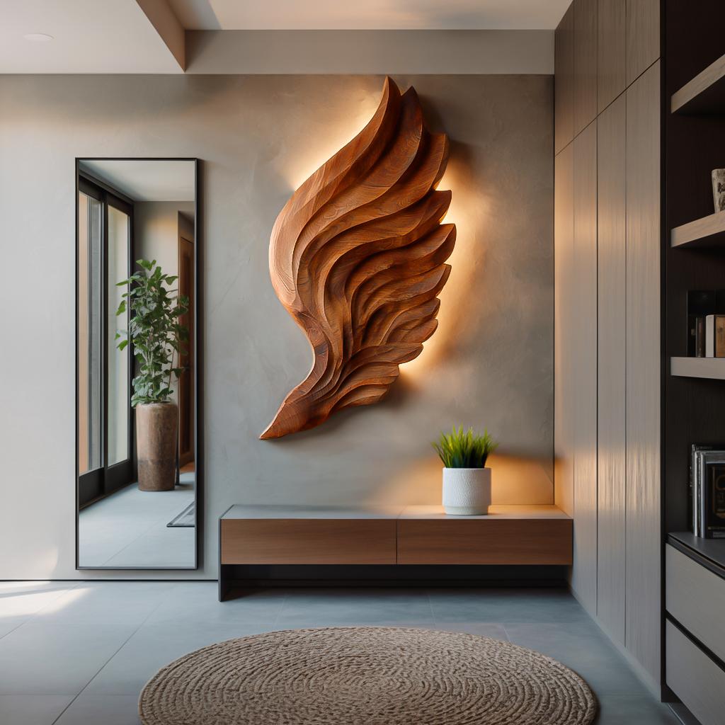 Abstract Wooden Wing Wall Art For Modern Wall Decor RTTHTTWA080