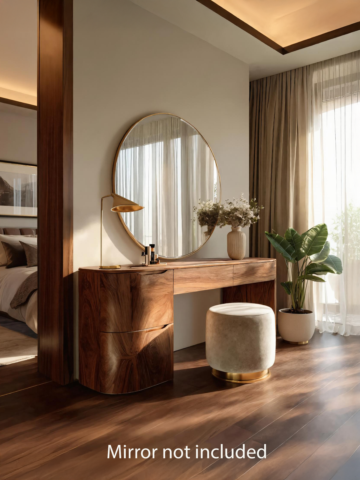 Spry Interior Modern Handcrafted Wooden Vanity Table with Storage Drawers, Elegant Makeup Dressing Table for Bedroom, Model SITHTTMV003