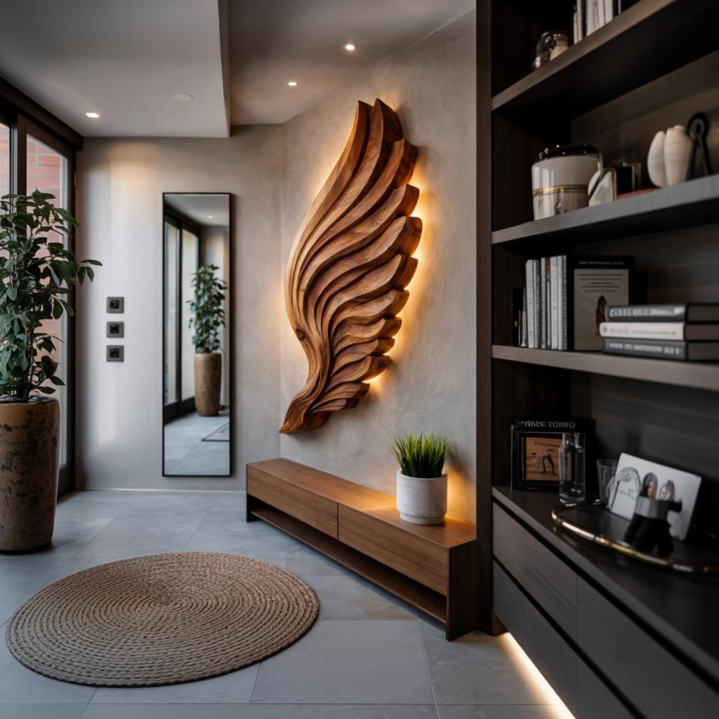Abstract Wooden Wing Wall Art For Modern Wall Decor RTTHTTWA080