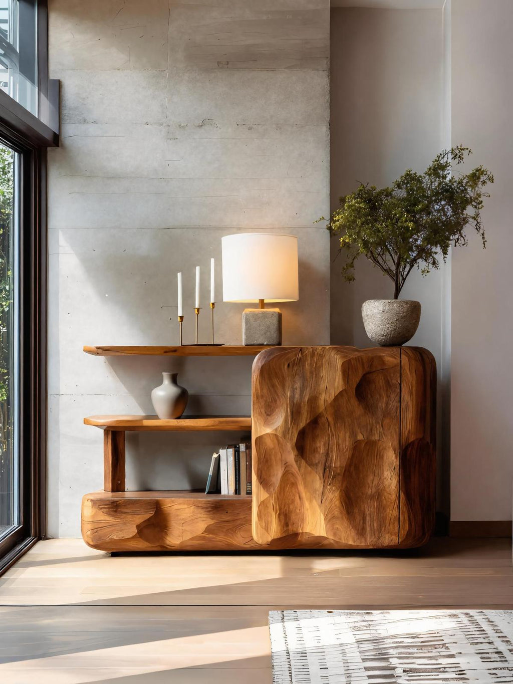 Artistic Sideboard With Cabinet And Shelves For Living Room SITHTTSD024