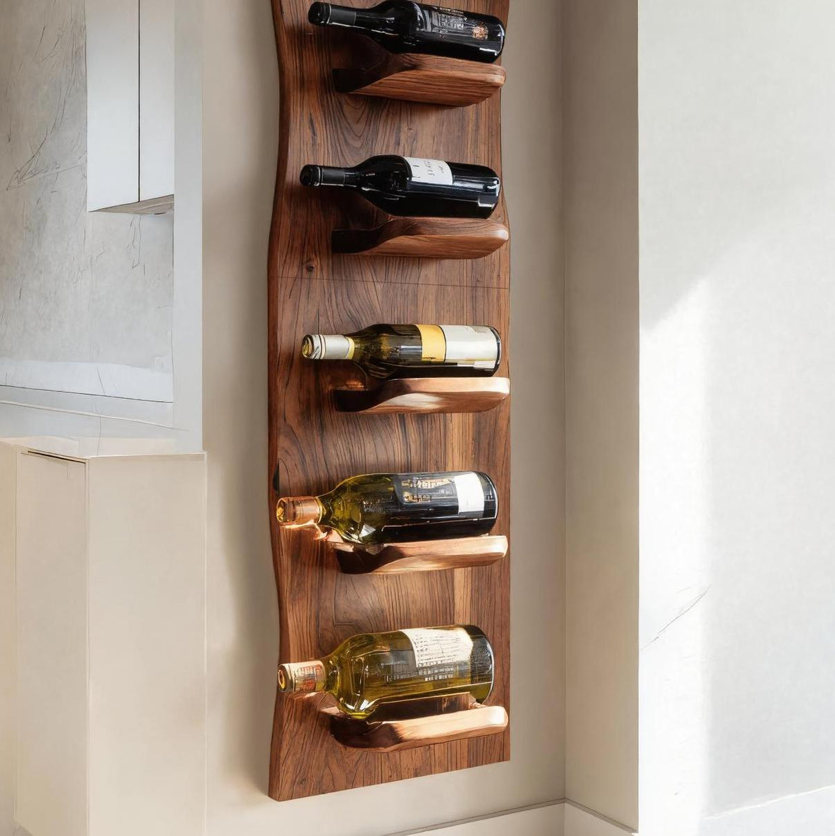 Handcrafted Wall Mounted Wine Rack For Kitchen Decor