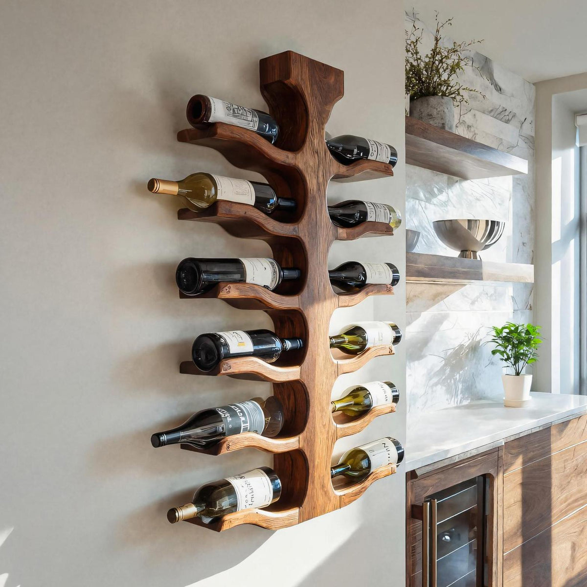 Modern Wall Mounted Wine Rack For Bar Storage Decor