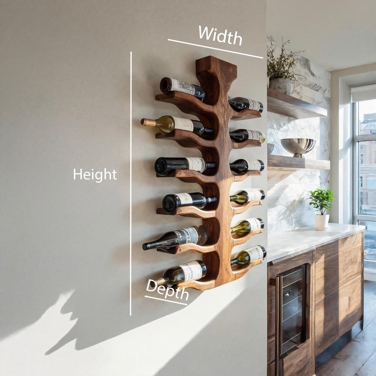 Modern Wall Mounted Wine Rack For Bar Storage Decor