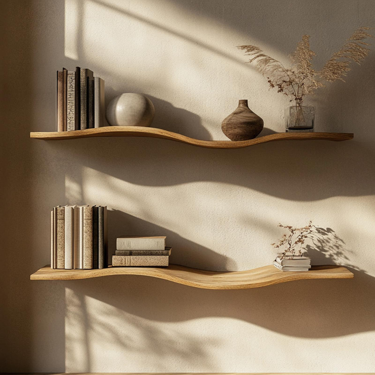 Wavy Wall Shelf Long Floating Shelf Bed Room Modern Design