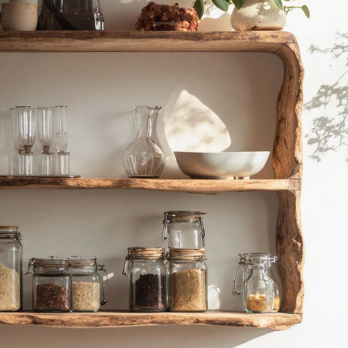 Rustic Solid Wood Kitchen Storage For Kitchen Decor