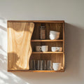 Rustic Solid Wood Kitchen Storage Box, Handcrafted Countertop Organizer Rack & Pantry Storage Bin