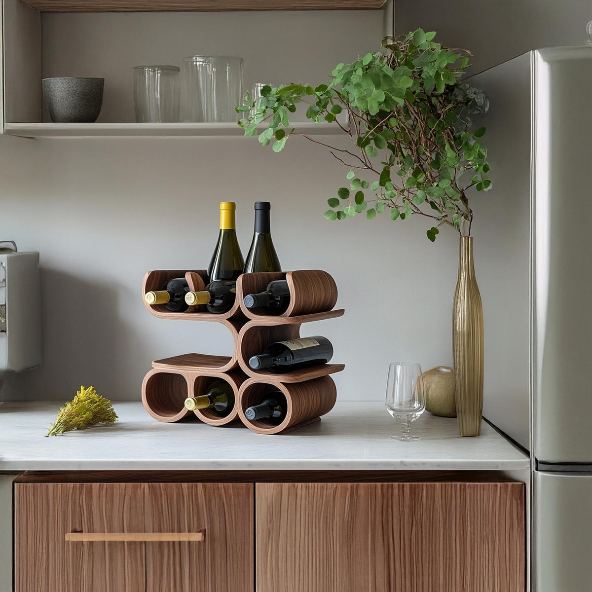 Mid Century Wine Holder For Kitchen Table Display