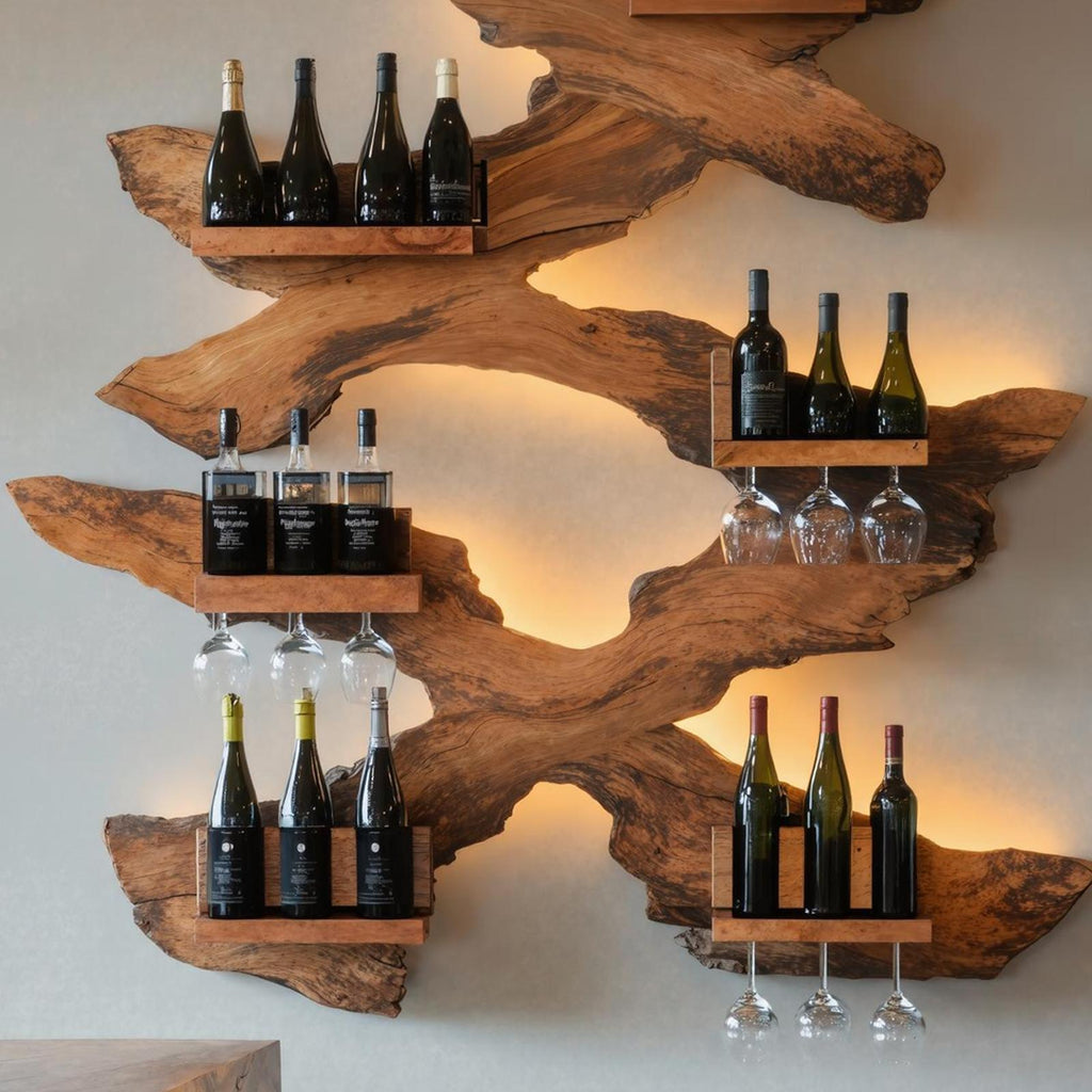 Farmhouse Wine Stand For Living Room