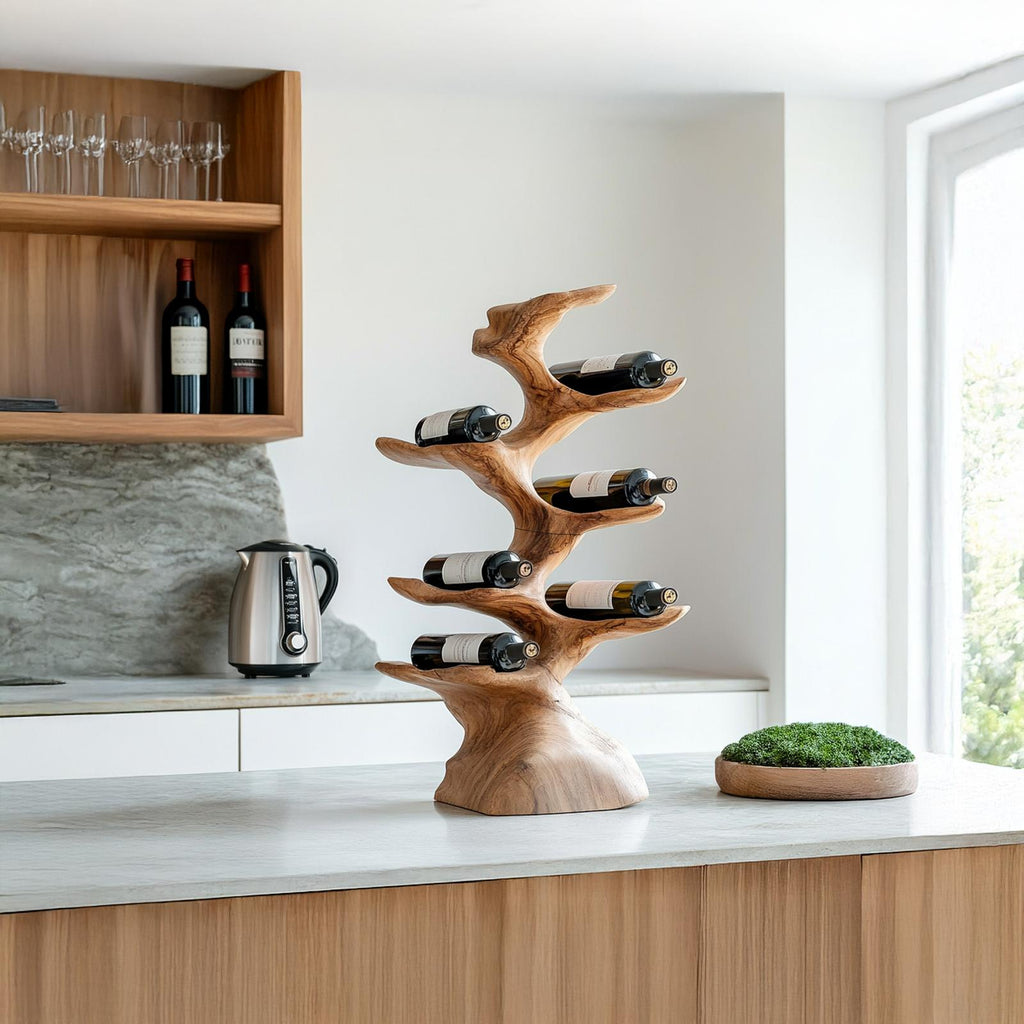 Rustic Wine Holder For Kitchen Home Bar Organization