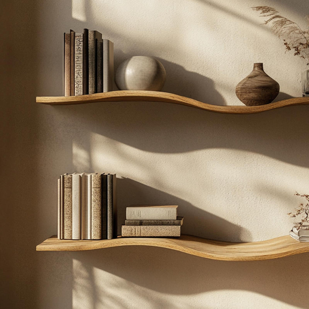 Wavy Wall Shelf Long Floating Shelf Bed Room Modern Design