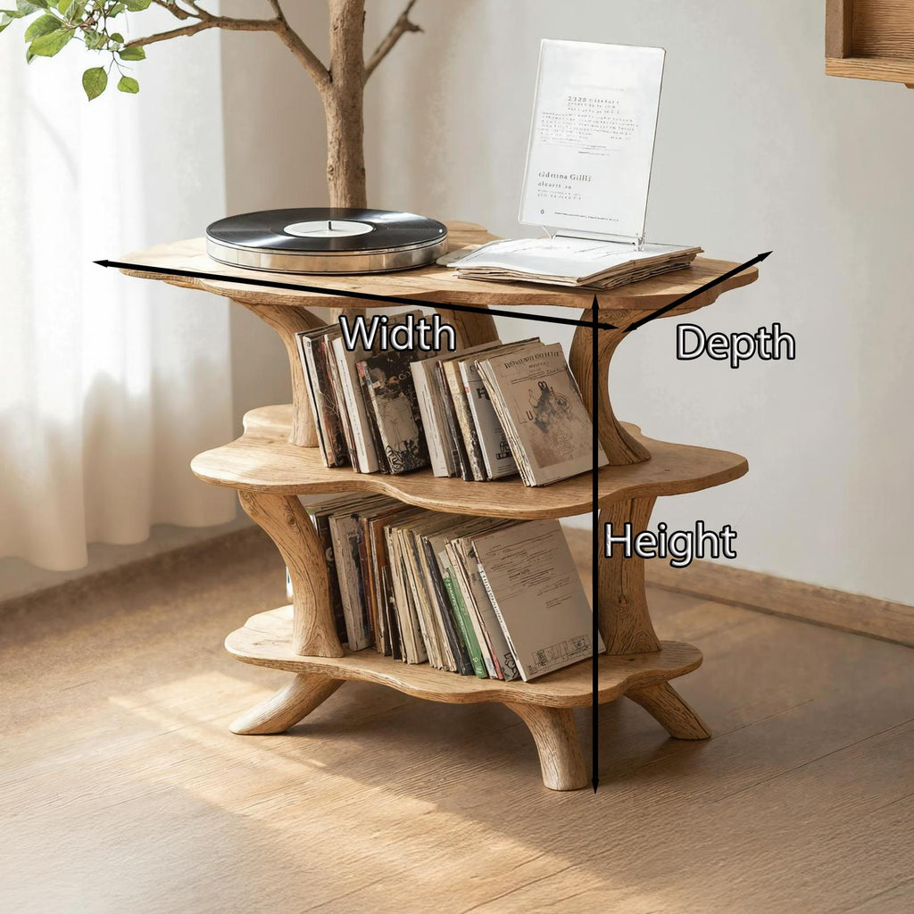 Rustic Large Vinyl Record Stand For Entryway Storage Decor