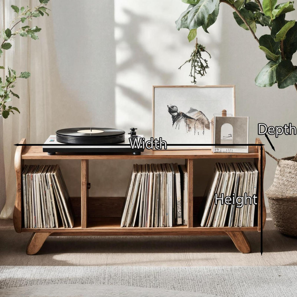 Rustic Record Player Cabinet Solid Wood For Living Room Use