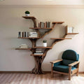 Tree Bookshelf Decor Solid Wood Floating Shelf