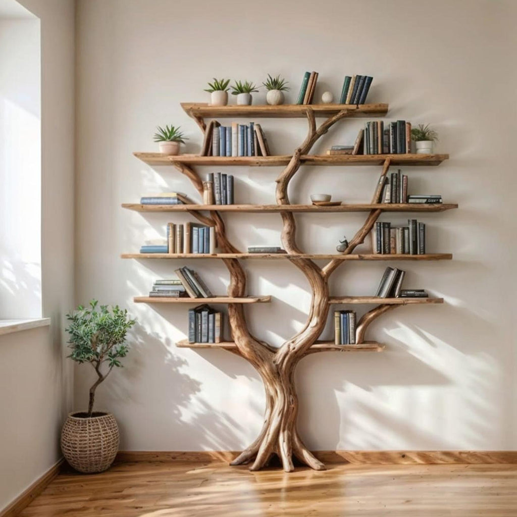 Tree Branch Floating Driftwood Shelf