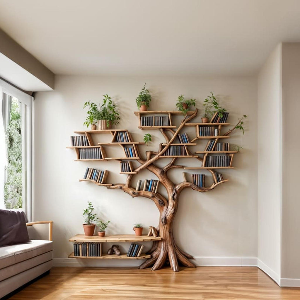 Tree Bookshelf Solid Wood Bookcase