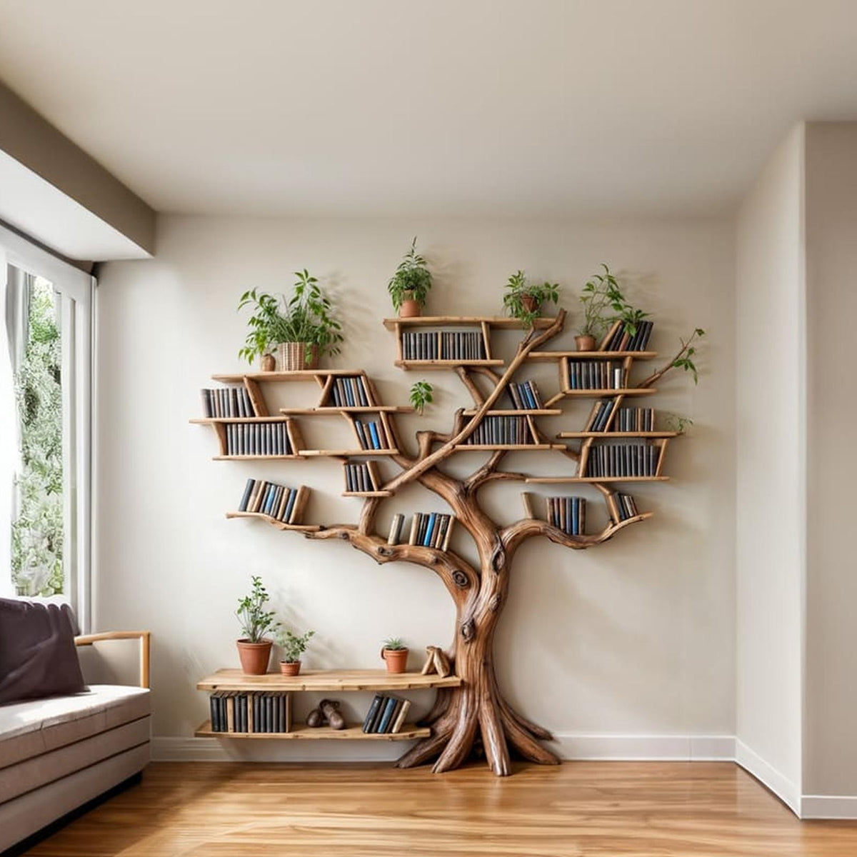 Tree Bookshelf Solid Wood Bookcase