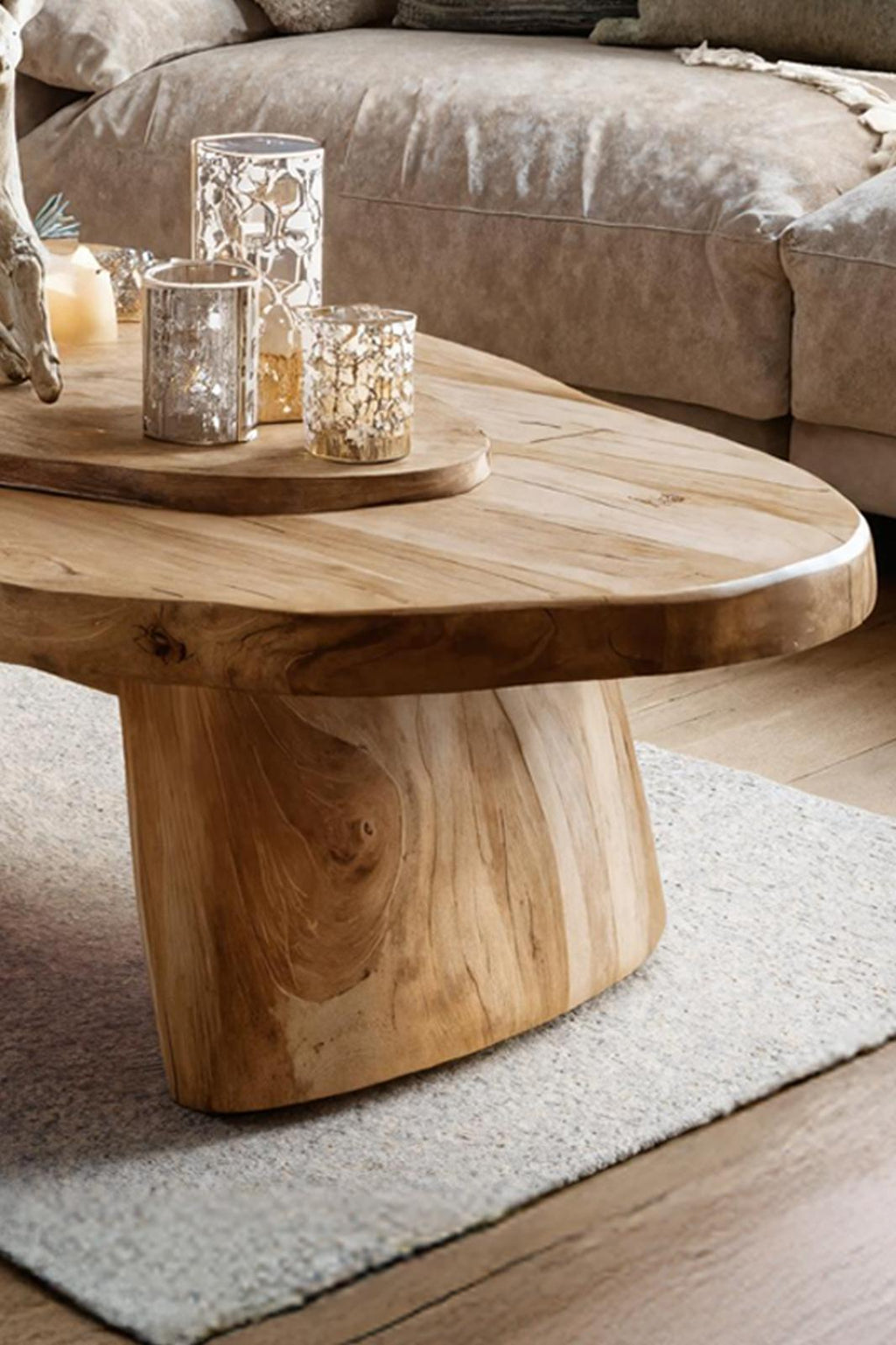 Spry Interior Mid-Century Wooden Coffee Table, Solid Hardwood Minimalist Accent Table for Living Room, Retro Style Home Furniture SILDTTRCCF012