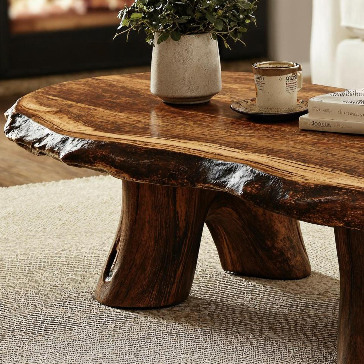 Rustic Wood Coffee Table For Living Room Decor