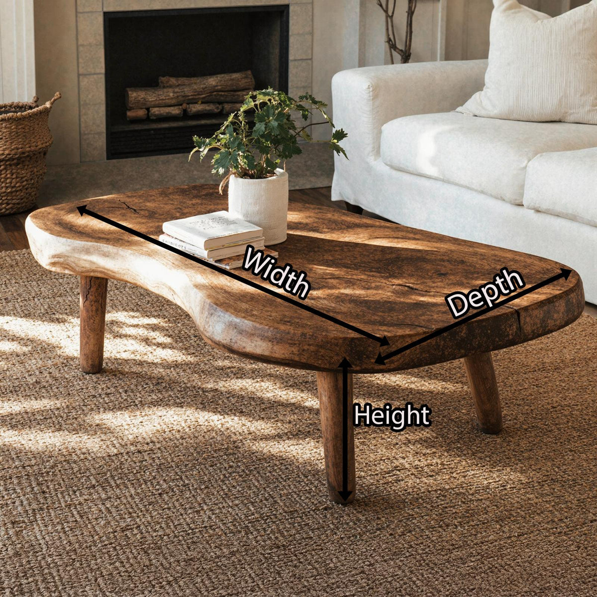 Handcrafted Wood Coffee Table For Living Room