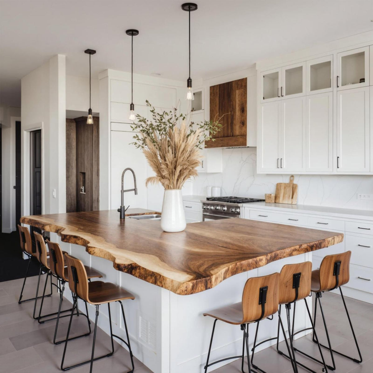 Farmhouse Live Edge Countertop Unique Kitchen Style