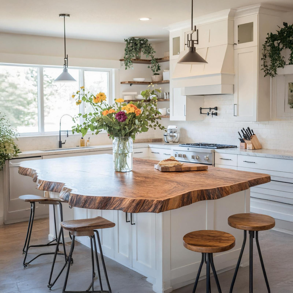 Handcrafted Live Edge Tabletop For Dining Room Furniture