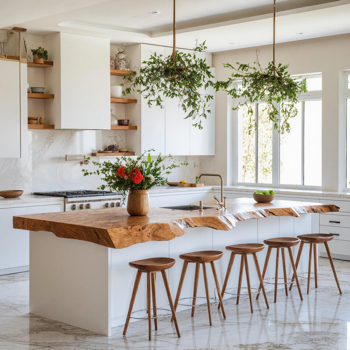 Mid Century Live Edge Countertop Kitchen Decor Statement