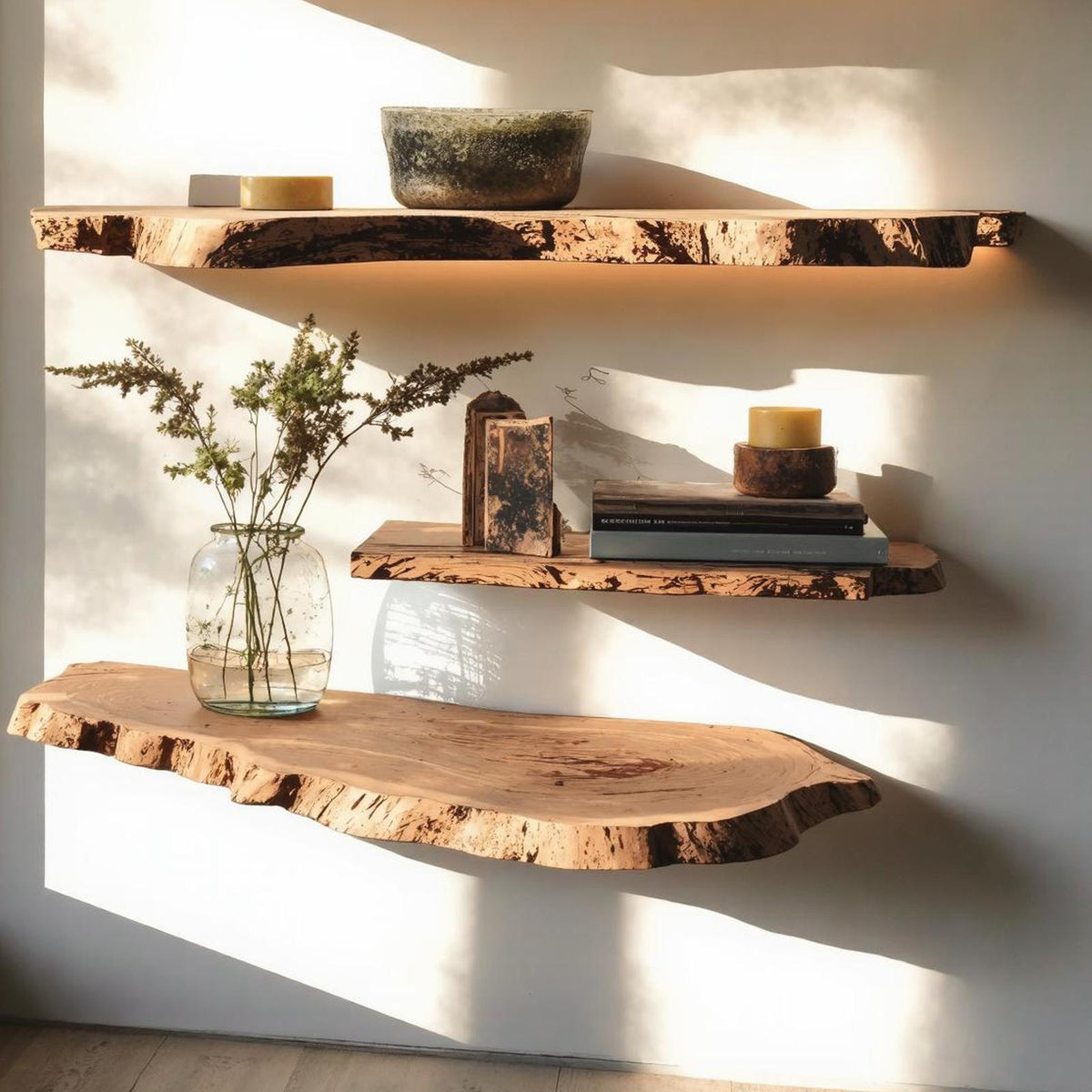 Farmhouse Live Edge Floating Shelf Charming Bedroom Style SILDTFL160