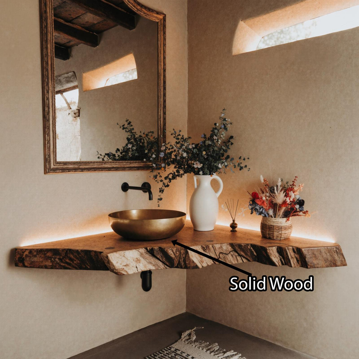 Floating Corner Vanity Bathroom
