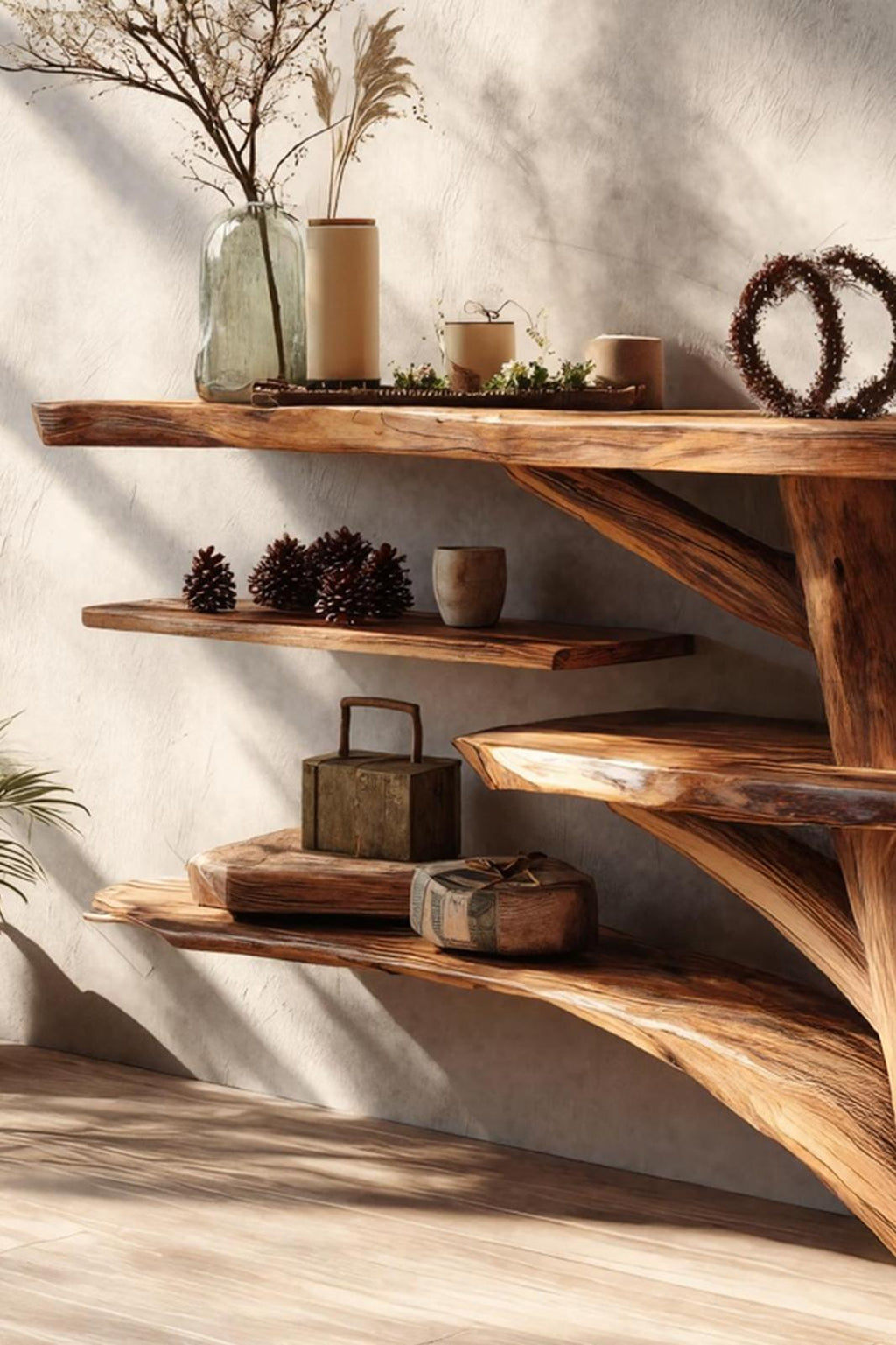 Handcrafted Solid Wood Console Table, Rustic Farmhouse Entryway Table, Wooden Behind Sofa Table for Living Room