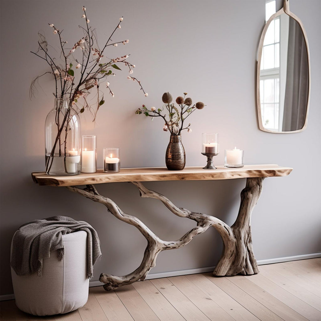 Floating Live Edge Side Table Handcrafted For Natural Spaces