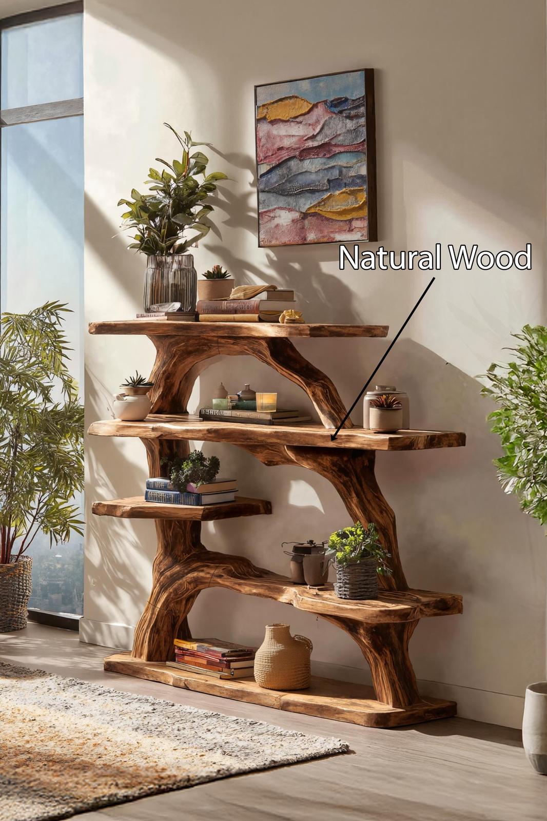 Spry Interior Handcrafted Live Edge Console Table, Solid Wood Slab Entryway Table for Luxury Living Room Decor, SILDTTNCS046