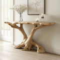 Rustic Wood Console Table For Hallway Decor