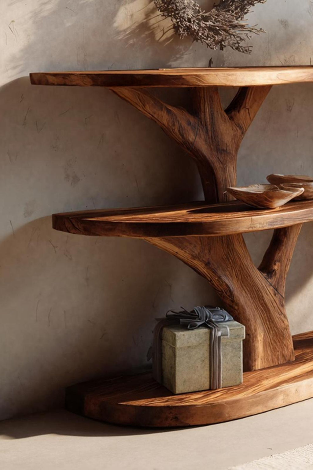 Farmhouse Solid Wood Console Table, Rustic Wooden Entryway Table, Long Behind Sofa Table for Living Room