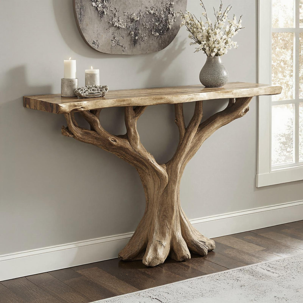 Handcrafted Rustic Console Table For Entryway