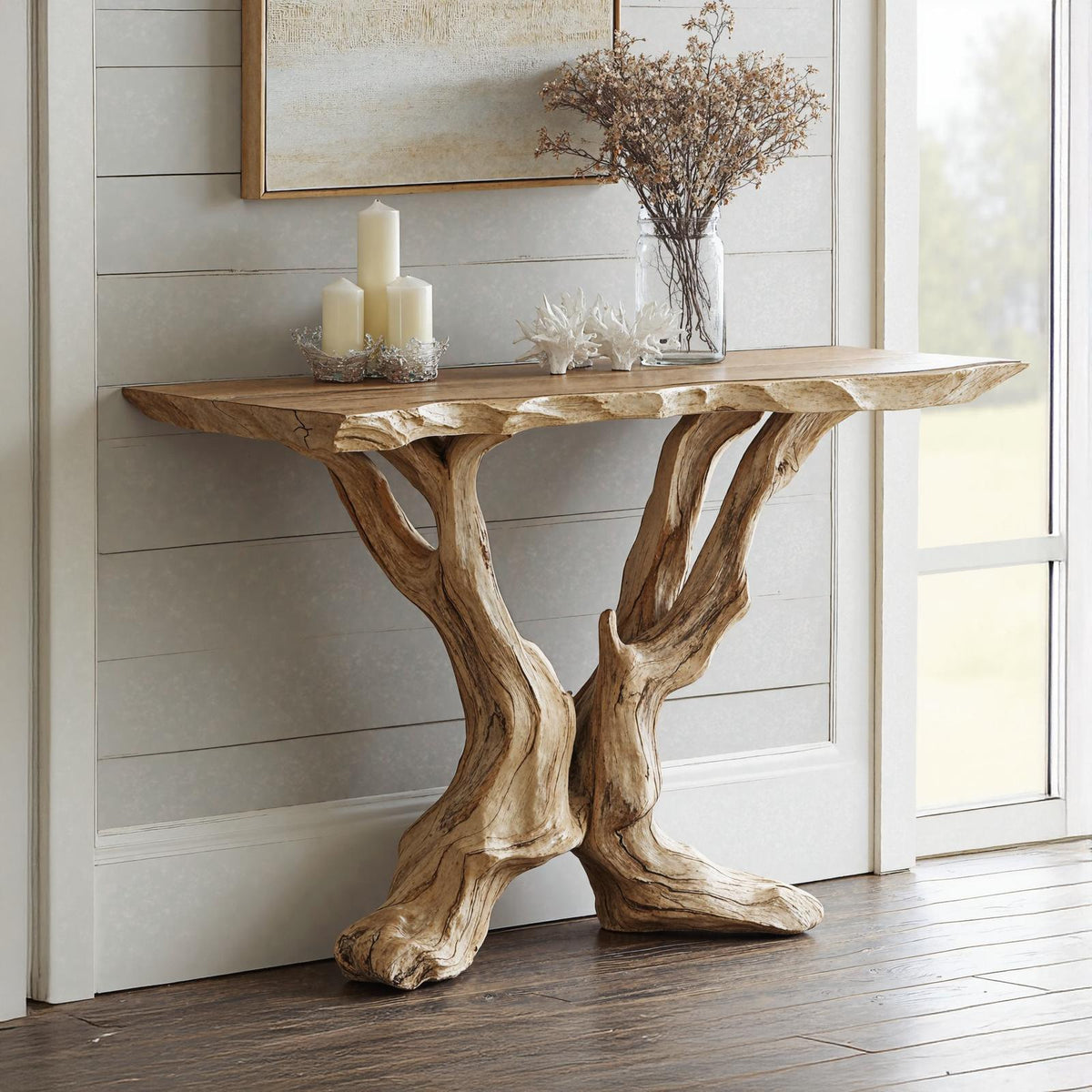 Live Edge Side Table Handcrafted For Vintage Interiors