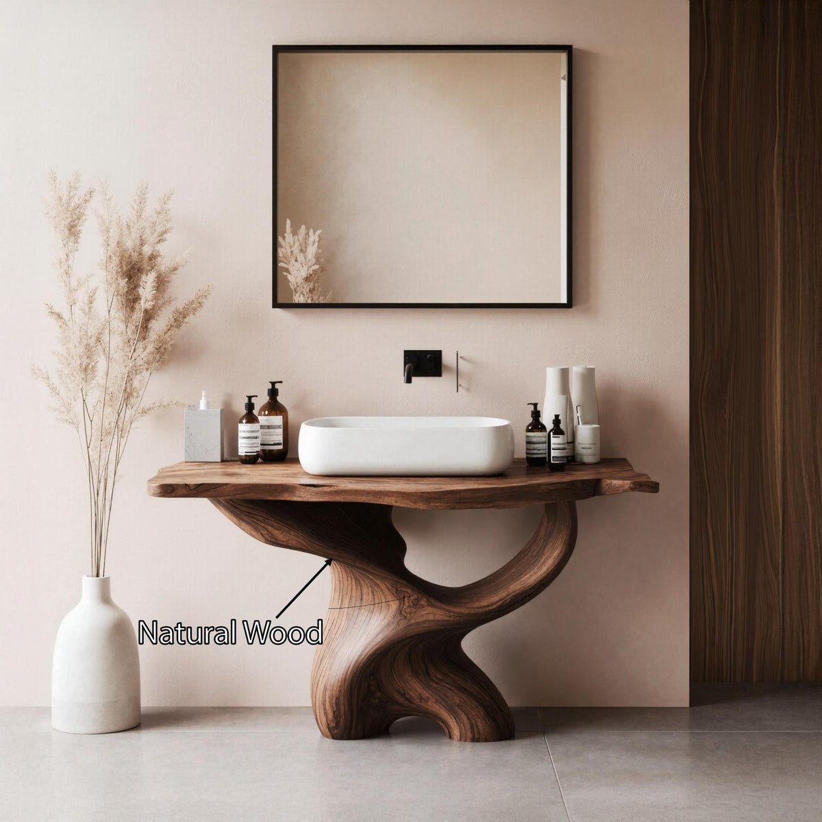 Handcrafted Live Edge Vanity For Luxury Bathroom