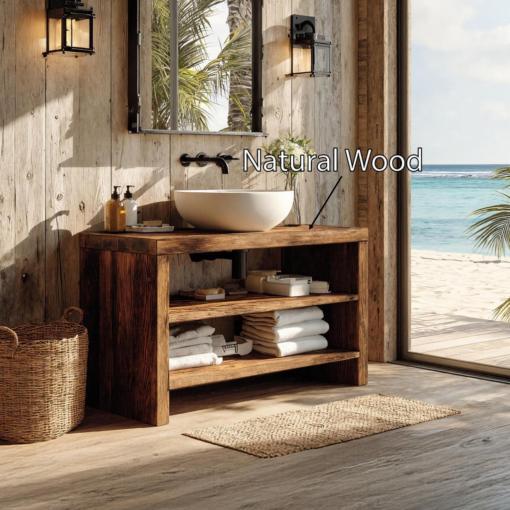 Live Edge Vanity Rustic Style For Bathroom Design SILDTTRBRV038