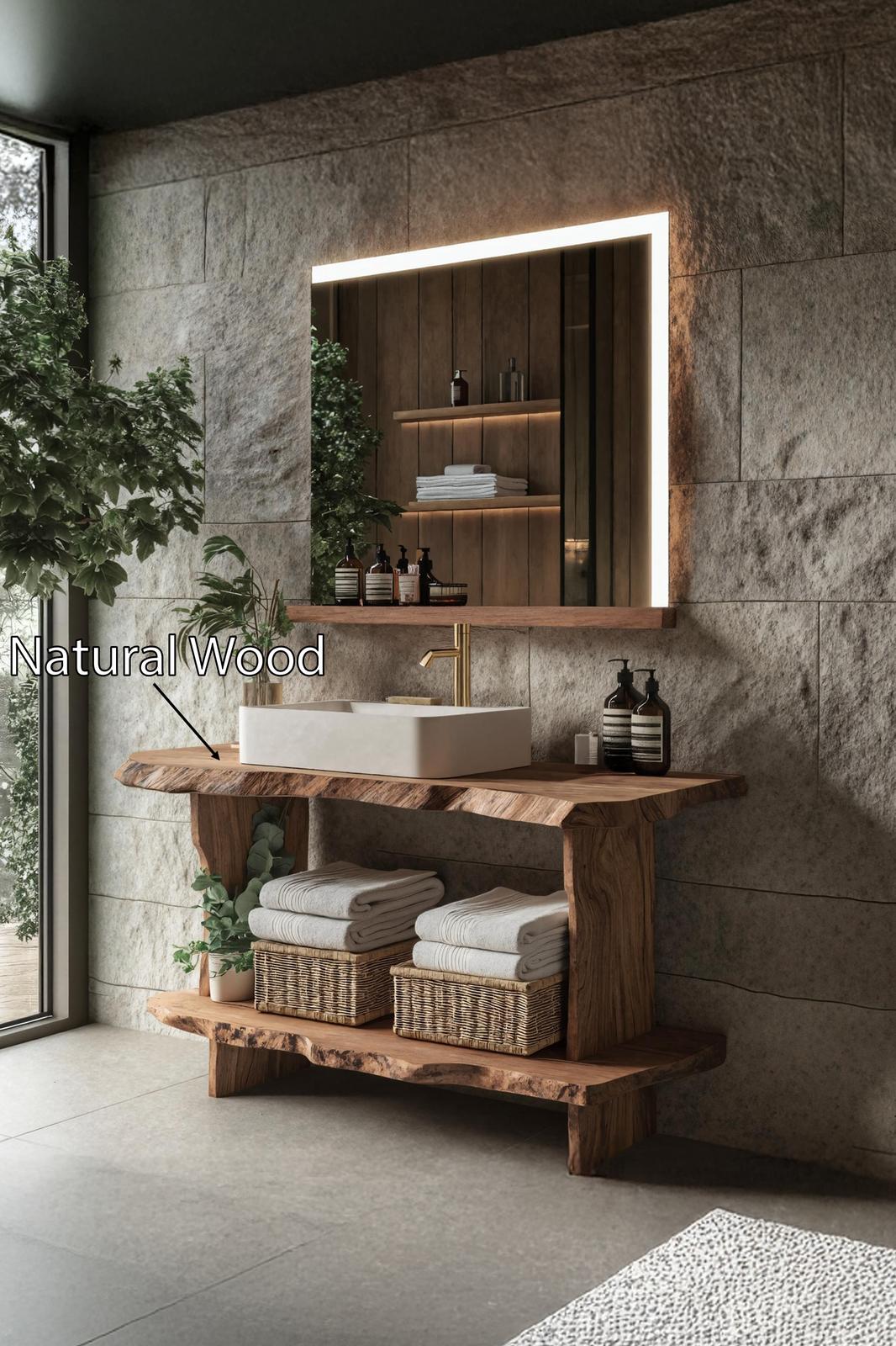 Spry Interior Mid-Century Modern Wood Bathroom Vanity, Elegant Handcrafted Sink Storage Cabinet, Mid-Century Bathroom Washstand, SILDTTRBRV057
