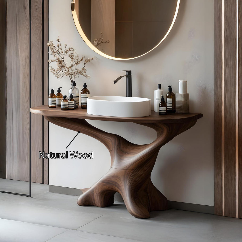 Handcrafted Solid Wood Vanity For Bathroom Decor SILDTTRBRV011