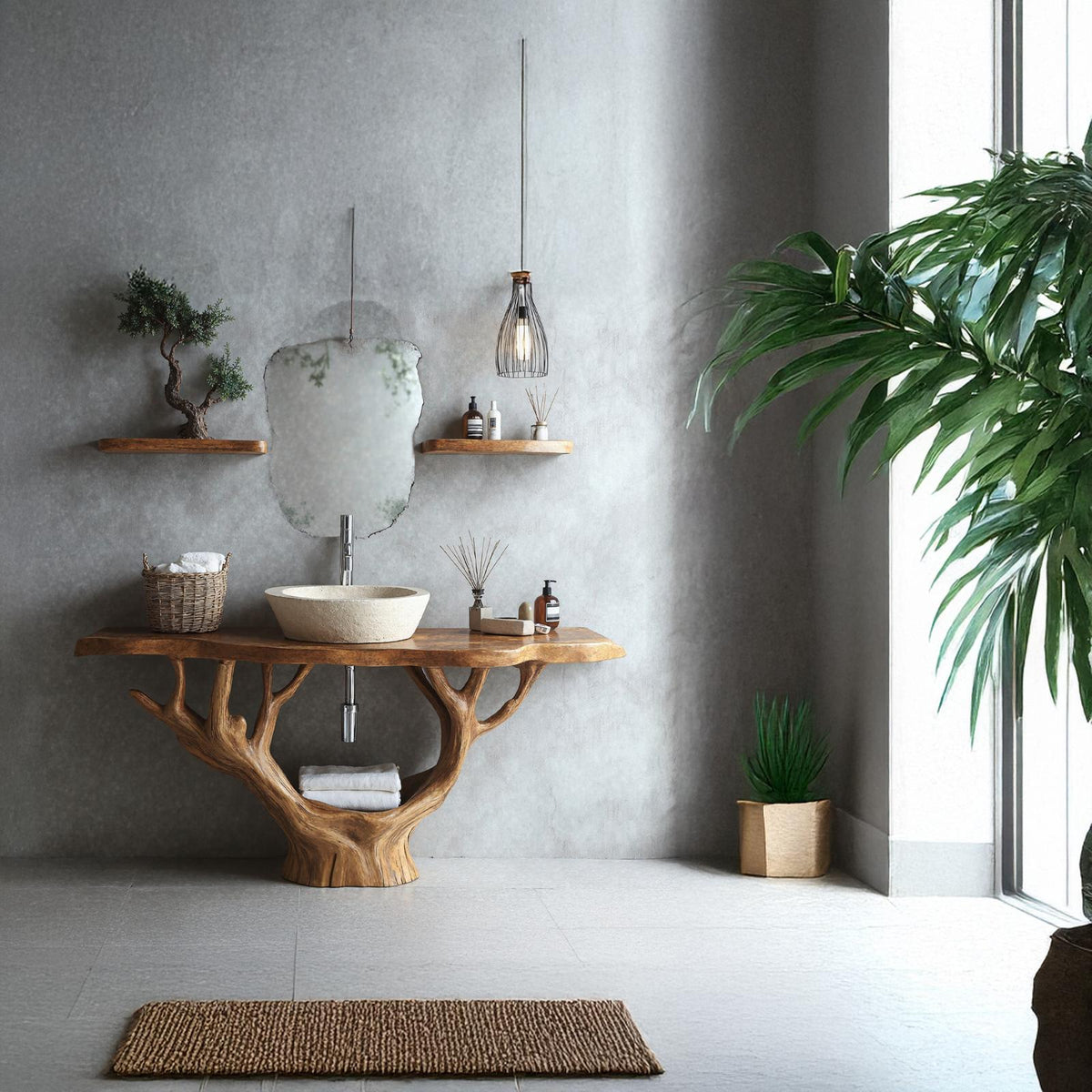 Minimalist Floating Vanity Solid Wood Design SILDTBRV097
