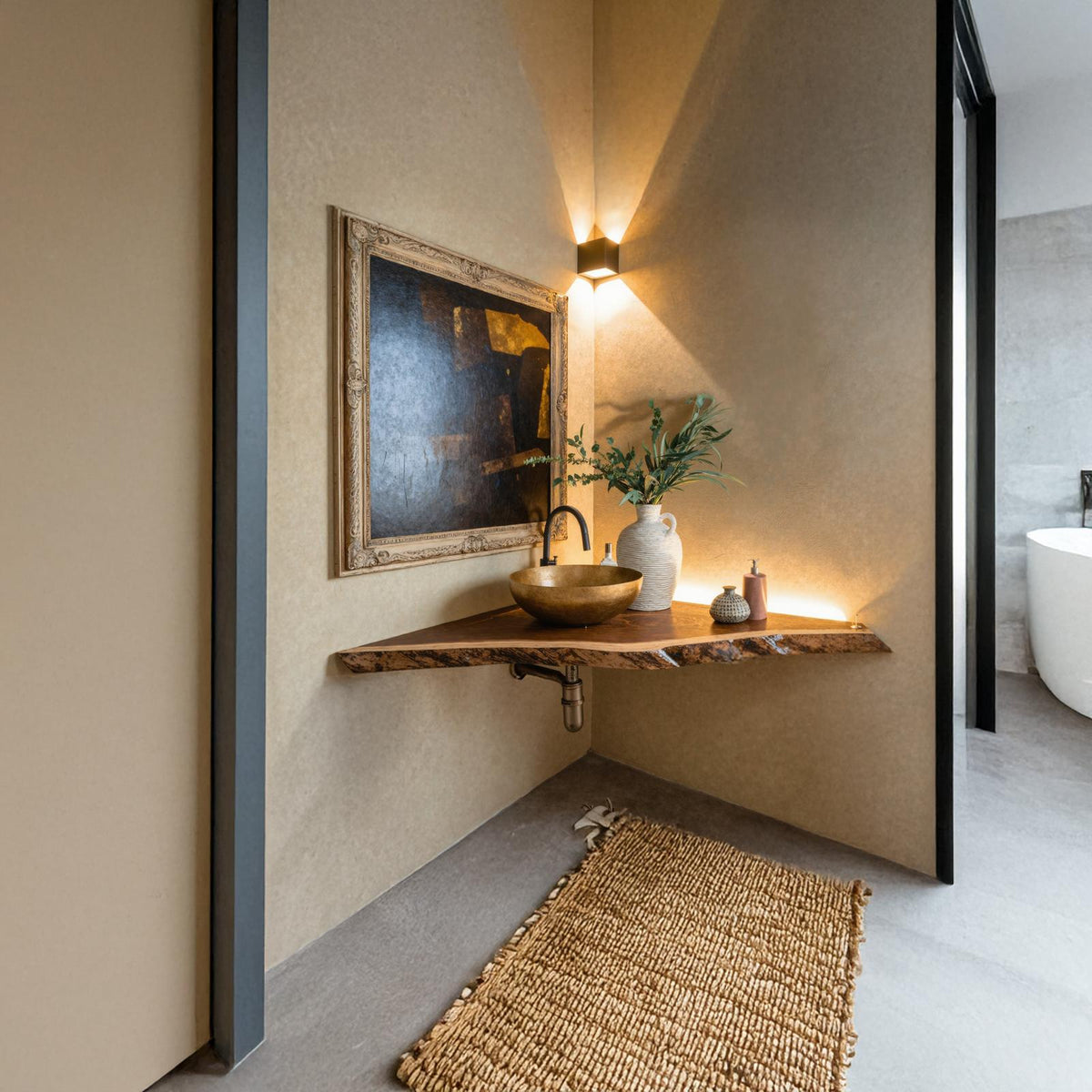 Handcrafted Counter Bathroom Corner SILDTBRV083